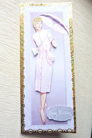Pink Vintage Lady Large Dl by Rosina Walker