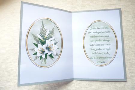 White Lily's Sympathy Insert with Verse by Rosina Walker