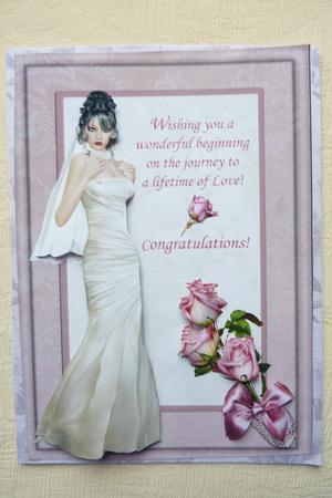 Bride with Roses and Bow Decoupage by Rosina Walker