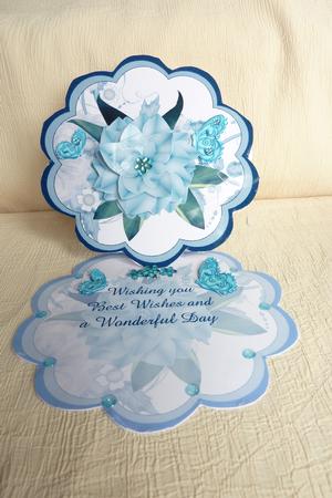 Shell Circle with Dimensional Flowers and Butterflies by Rosina Walker