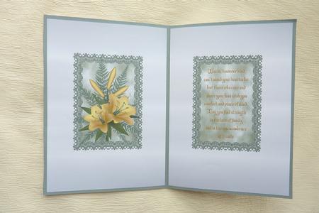 Yellow Lily's Sympathy Insert with Verse by Rosina Walker