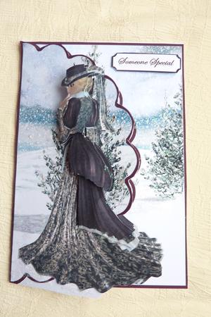 Winter Lady Envelope Card by Rosina Walker