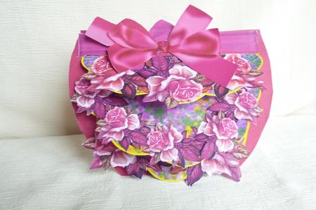 Red Roses Fold and Flip Card with Instructions by Rosina Walker