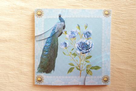 Peacock and Roses Corner Stacker by Rosina Walker