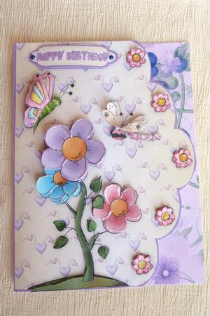Dragonflower Delight Scallop Edge Card Front by Rosina Walker