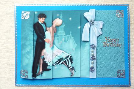 Aqua Ballroom Dancers Stacker by Rosina Walker