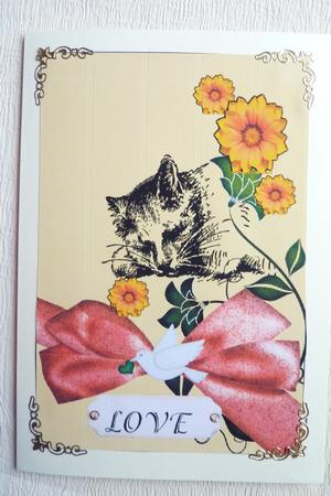 Poem Card on the Death of a Pet Cat by Rosina Walker