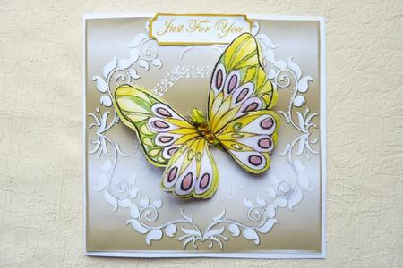 Ornate Large Square Card Front in Arctic by Rosina Walker