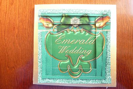 Emerald Wedding Double Rose 5in Spiral Edge Stacker by Rosina Walker