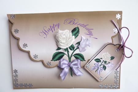 Delicate Rose Envelope Card by Rosina Walker