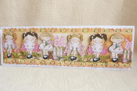 Gold Flower Girls Backing Paper by Rosina Walker