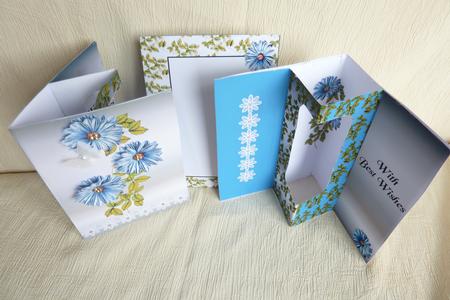 Blue Flowers Internal Window Card Kit by Rosina Walker