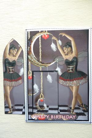 Feather Harlequin Ballerina Bookmark Keepsake by Rosina Walker