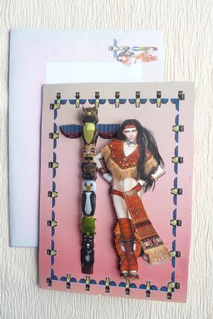 Squaw with Totem Pole Internal Window Card Kit by Rosina Walker