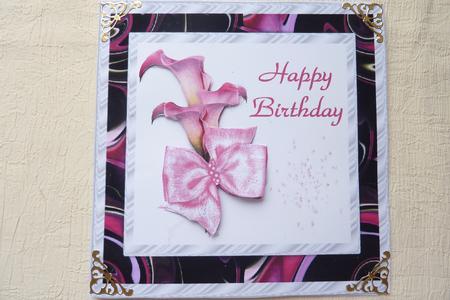Calla Lilies Decoupage Happy Birthday by Rosina Walker