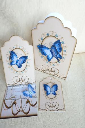 Beautiful Layered Butterfly Tags / Toppers Set 5 by Rosina Walker