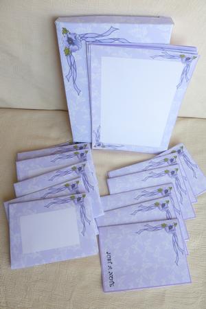 Lilac Lace Butterflys Stationery Set by Rosina Walker