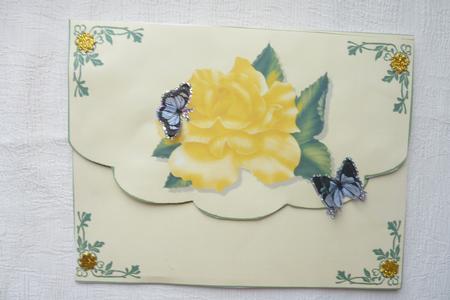Rose 3 Envelope Shape Quick Card by Rosina Walker