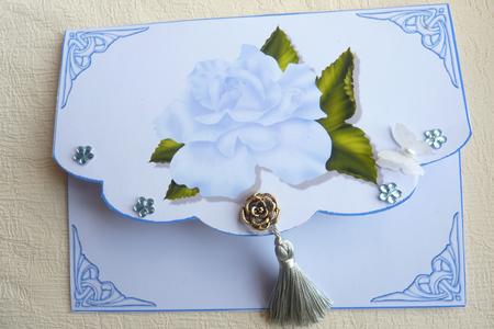 Rose 4 Envelope Shape Quick Card by Rosina Walker