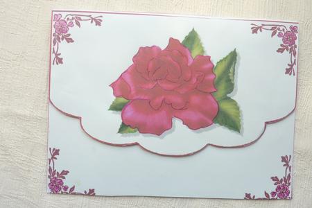 Rose 5 Envelope Shape Quick Card by Rosina Walker