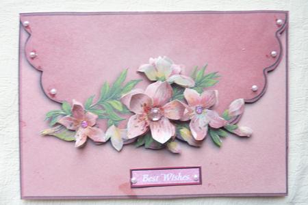 Pretty Lillies Envelope Card with Decoupage by Rosina Walker