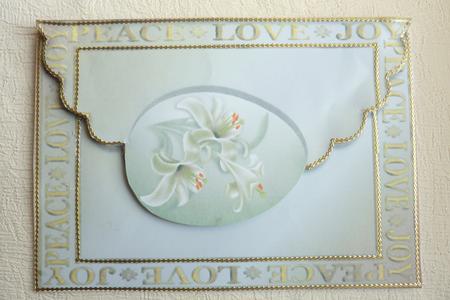 Religious Love Peace and Joy Easter Scalloped Edge Card by Rosina Walker