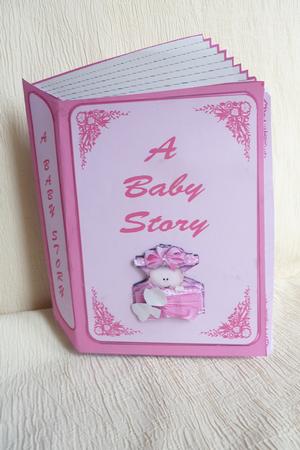 New Baby Girl Story Faux Book Card Kit - New Concept! by Rosina Walker