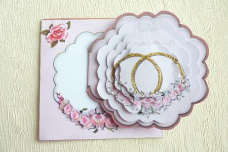 Anniversary Scalloped-shaped Pyramid Card & Envelope Kit by Rosina Walker