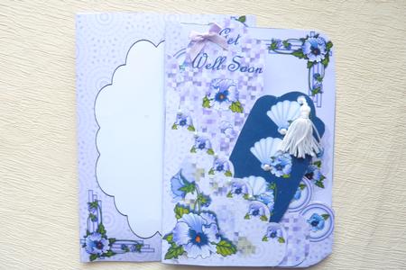Pansies Get Well Soon Scalloped Pocket Card Kit by Rosina Walker