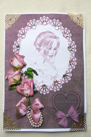 A Beautiful Portrait Framed in Lace and Roses by Rosina Walker
