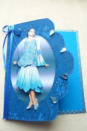 Vintage Blue Lady Scallop Edge by Rosina Walker