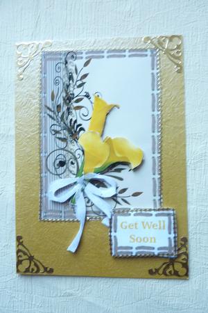 Yellow Calla Lilies with Embroidery by Rosina Walker