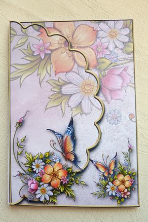 Flowers and Butterflies Envelope Card with Decoupage 2 by Rosina Walker