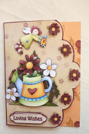 Garden Song A4 Scallop Edge Card Front by Rosina Walker