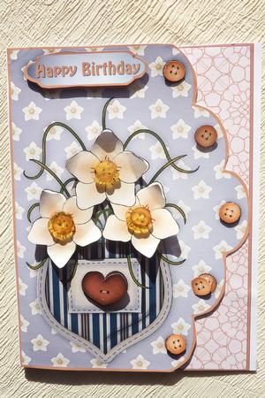 Pocket Daffs Sa4 Callop Edge Card Front by Rosina Walker