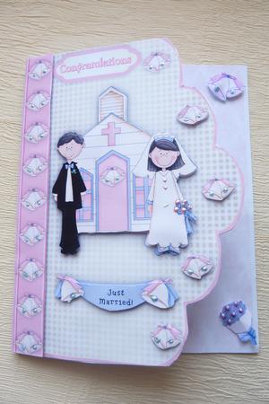 Wedding Cuties A4 Scallop Edge Card Front by Rosina Walker