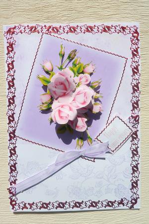 A Spray of Pink Roses by Rosina Walker