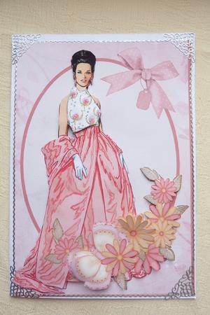 1950's Elegant Lady Card Front by Rosina Walker