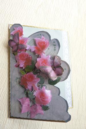 Pink Roses Happy Birthday Card by Rosina Walker