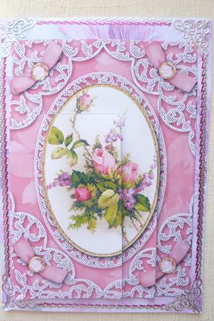 Rose Bouquet Lace 7x5in One Corner Stacker by Rosina Walker
