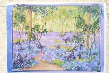 Bluebell Wood and Butterflies Topper and Background by Rosina Walker