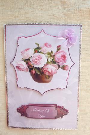 Bowl of Roses Cardfront by Rosina Walker