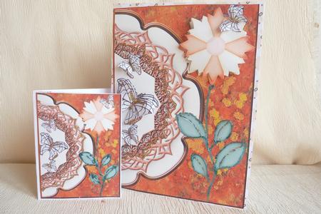 Butterflies and Flower Mock Envelope Card with Gift Tag by Rosina Walker