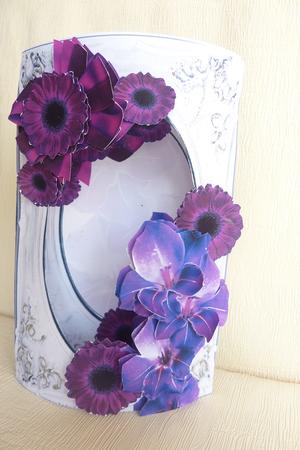 Inside Out Card Iris and Gerbera Silver Frame by Rosina Walker