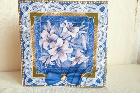 Blue Lily Lace 6in Duo Corner Stacker by Rosina Walker