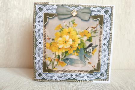 Pretty Lace Primroses 5in One Side Stacker by Rosina Walker