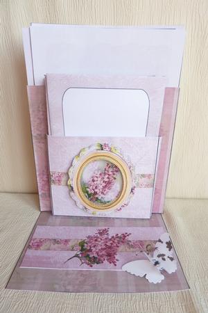 Pink Lilacs Desktop Stationery Holder Easel Kit by Rosina Walker