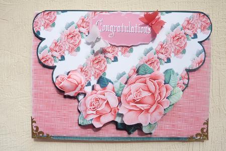 Peachy Roses Scalloped Mock Envelope - Peach by Rosina Walker