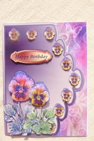 Simply Pansies Scallop Edge Card Front with Decoupage by Rosina Walker