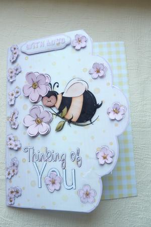 Bee-autiful Day A4 Scallop Edge Card Front by Rosina Walker